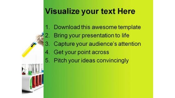 Colorful Flasks Science PowerPoint Backgrounds And Templates 1210