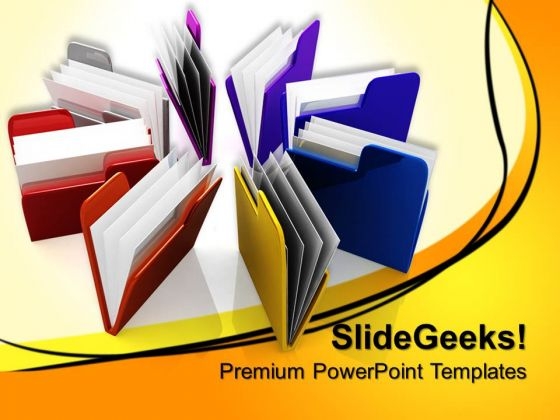 Colorful Folders Business PowerPoint Templates And PowerPoint Themes 0812