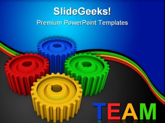 Colorful Gears Team Business PowerPoint Templates And PowerPoint Backgrounds 0511