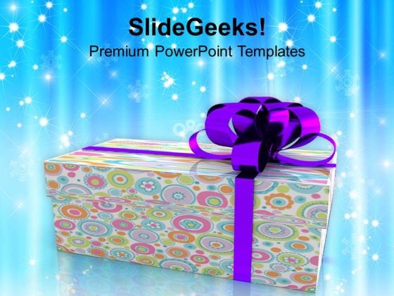 Colorful Gift Box Christmas Celebration PowerPoint Templates Ppt Backgrounds For Slides 0213