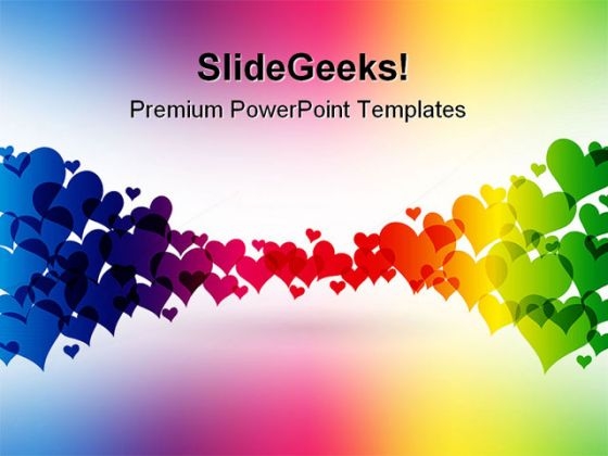 Colorful Hearts Abstract PowerPoint Backgrounds And Templates 0111