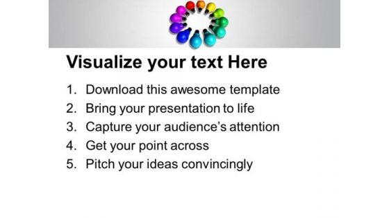 Colorful Ideas In Form Of Light Bulbs Business PowerPoint Templates Ppt Backgrounds For Slides 0113