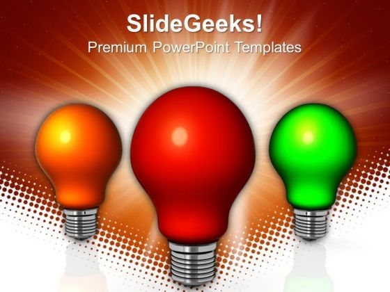 Colorful Light Bulb Technology PowerPoint Templates And PowerPoint Themes 0912