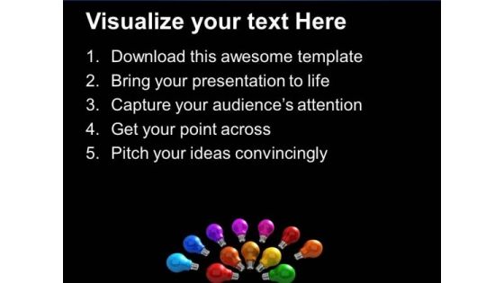 Colorful Light Bulbs Teamwork PowerPoint Templates And PowerPoint Themes 1012