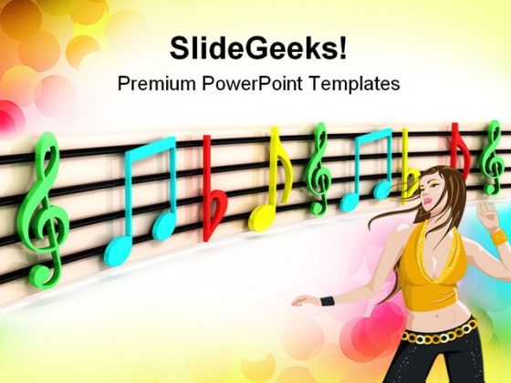 Colorful Notes Music PowerPoint Templates And PowerPoint Backgrounds 0811