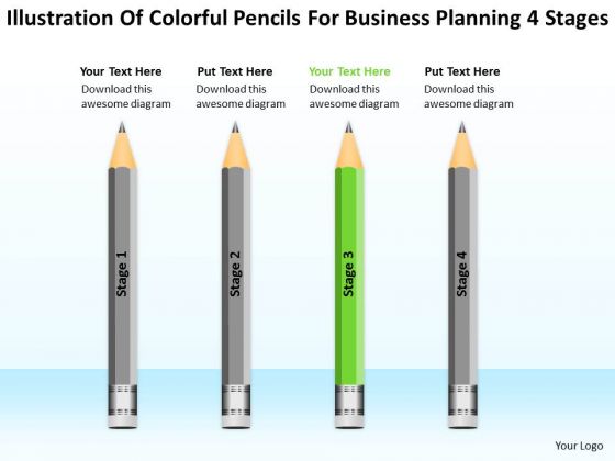 Colorful Pencils For Business Planning 4 Stages Ppt Plans PowerPoint Templates