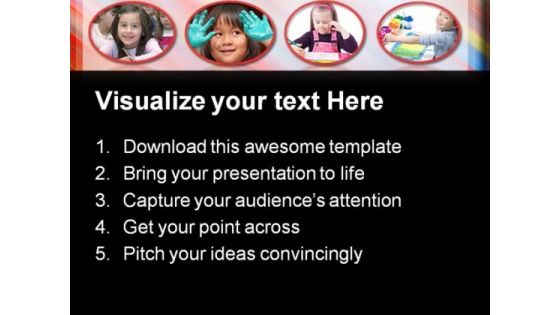 Colorful Photo Frame Children PowerPoint Themes And PowerPoint Slides 0611