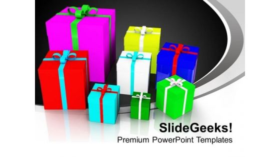 Colorful Presents Festival Holidays PowerPoint Templates Ppt Backgrounds For Slides 0113