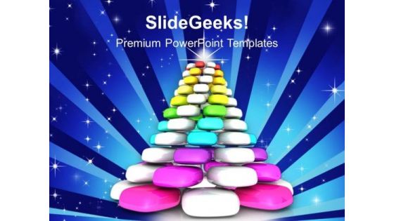 Colorful Pyramid Christmas Tree PowerPoint Templates Ppt Backgrounds For Slides 1212