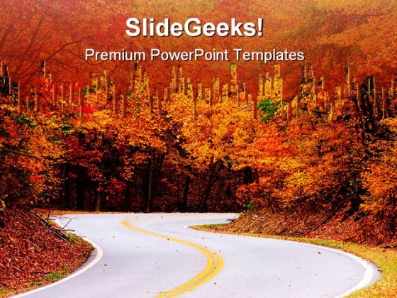 Colorful Road Nature PowerPoint Templates And PowerPoint Backgrounds 0611