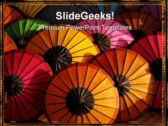 Colorful Sumbrellas Abstract PowerPoint Templates And PowerPoint Backgrounds 0211