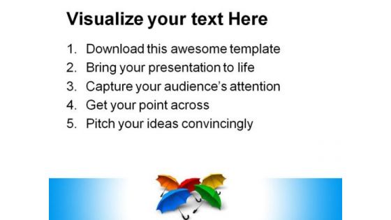 Colorful Umbrellas Business PowerPoint Themes And PowerPoint Slides 0311