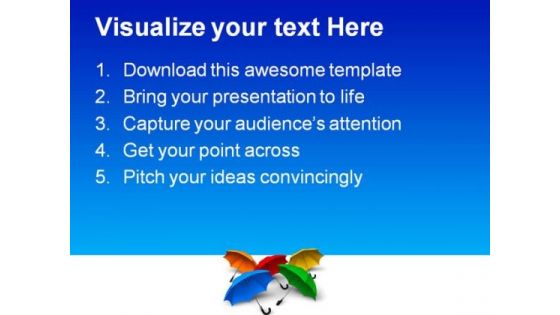 Colorful Umbrellas Business PowerPoint Themes And PowerPoint Slides 0311
