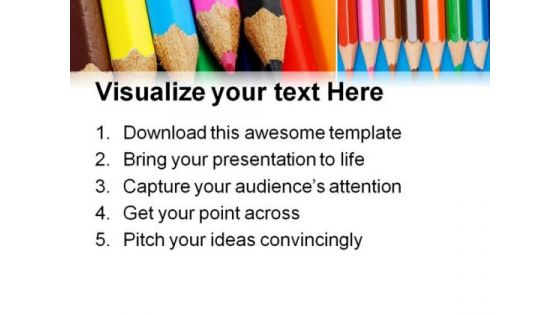 Colors Pencils01 Education PowerPoint Template 0910