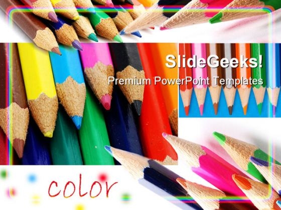 Colors Pencils01 Education PowerPoint Template 0910