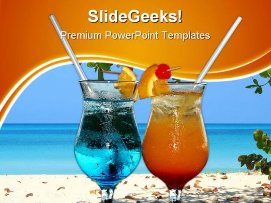 Colourful Cocktails Food PowerPoint Themes And PowerPoint Slides 0411