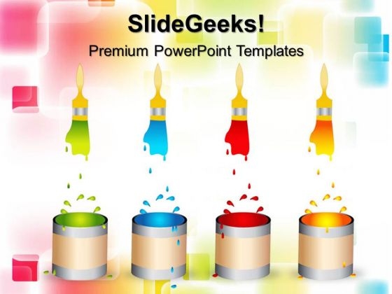 Colourful Paint Brushes Metaphor PowerPoint Templates And PowerPoint Themes 0712