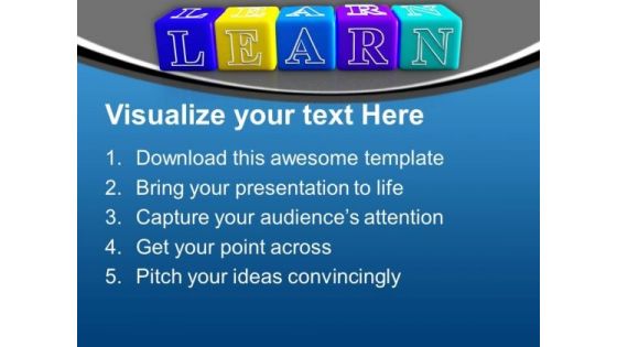 Combination Of Words Forming Learn Cubes PowerPoint Templates Ppt Backgrounds For Slides 1112