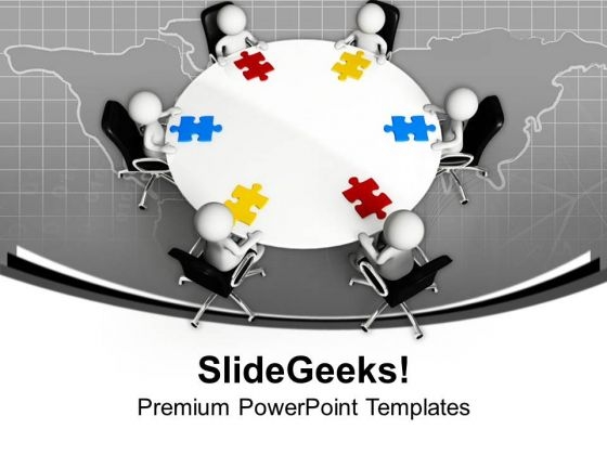 Combine All The Solution Puzzle In Team Meeting PowerPoint Templates Ppt Backgrounds For Slides 0613