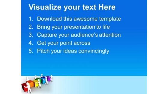 Combine Cubes To Work As Teamwork PowerPoint Templates Ppt Backgrounds For Slides 0513