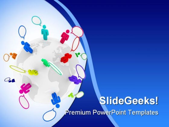 Communication People PowerPoint Template 1010