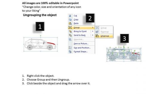 Compact 4 Door Red Car Side View PowerPoint Slides And Ppt Diagram Templates