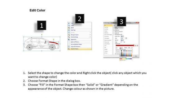 Compact 4 Door Red Car Side View PowerPoint Slides And Ppt Diagram Templates