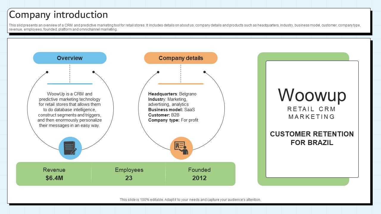 Company Introduction Customer Relationship Management Platform Pitch Deck