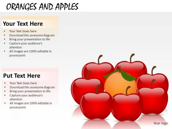 Compare Oranges And Apples PowerPoint Slides And Ppt Diagram Templates