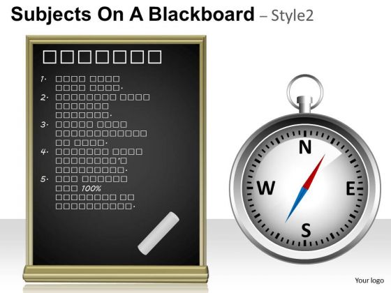 Compass Directions Subjects On A Blackboard 2 PowerPoint Slides And Ppt Diagram Templates