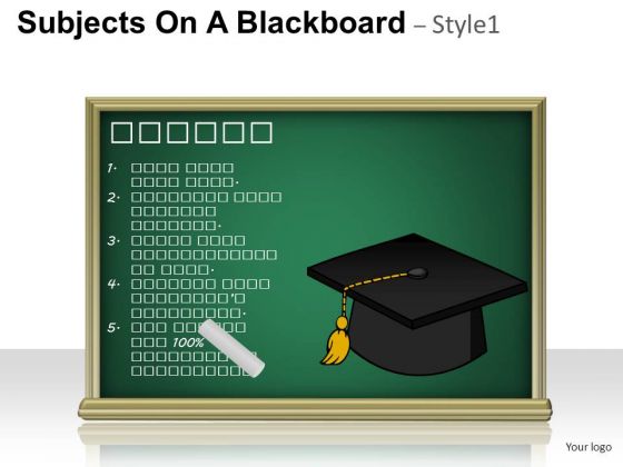 Competition Subjects On A Blackboard 1 PowerPoint Slides And Ppt Diagram Templates
