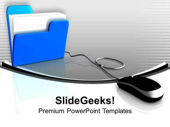 Computer Folder Connected To Mouse PowerPoint Templates Ppt Backgrounds For Slides 1212