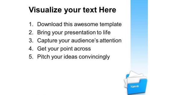 Computer Folder With News PowerPoint Templates Ppt Background For Slides 1112