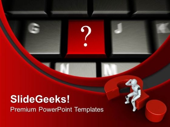 Computer Keyboard With Question Mark Key Symbol PowerPoint Templates And PowerPoint Themes 1012