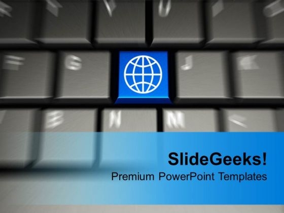 Computer Keyboard With World Key Global Issues PowerPoint Templates Ppt Backgrounds For Slides 0113