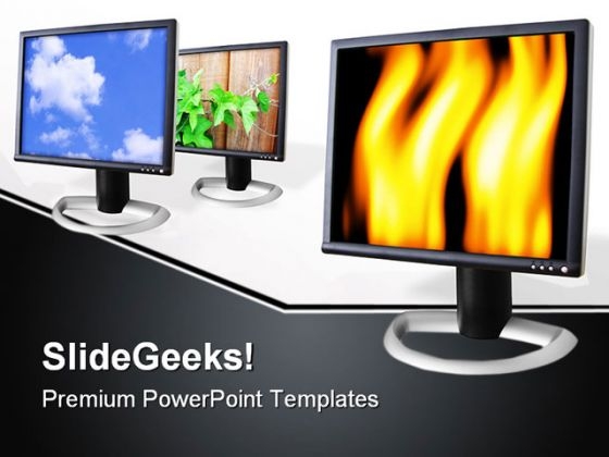 Computer Monitor Colors Internet PowerPoint Themes And PowerPoint Slides 0211