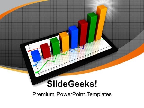 Computer Tablet With Business Graph Sales PowerPoint Templates Ppt Backgrounds For Slides 1212