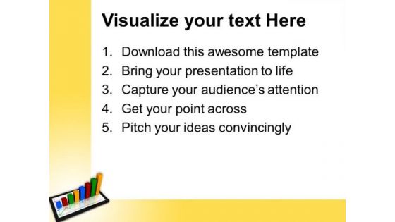 Computer Tablet With Business Graph Success PowerPoint Templates And PowerPoint Themes 0712