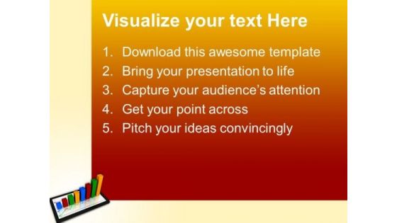 Computer Tablet With Business Graph Success PowerPoint Templates And PowerPoint Themes 0712