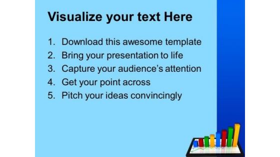 Computer Tablet With Business Growth Graph Marketing PowerPoint Templates And PowerPoint Themes 0912