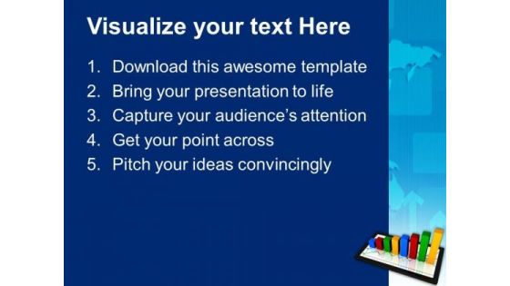 Computer Tablet With Business Growth Graph Success PowerPoint Templates And PowerPoint Themes 0812
