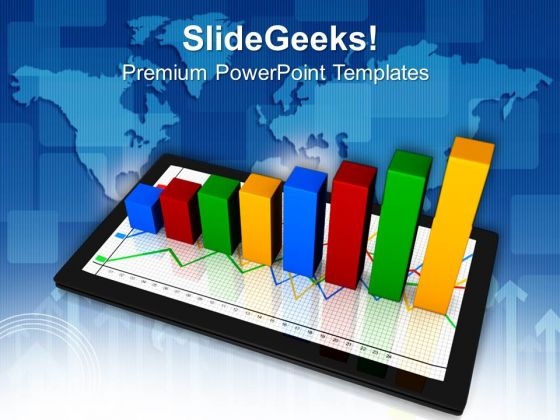 Computer Tablet With Business Growth Graph Success PowerPoint Templates And PowerPoint Themes 0812