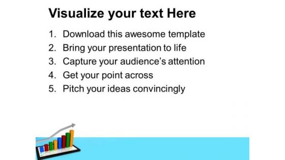 Computer Tablet With Graph Arrow Business PowerPoint Templates And PowerPoint Themes 0712