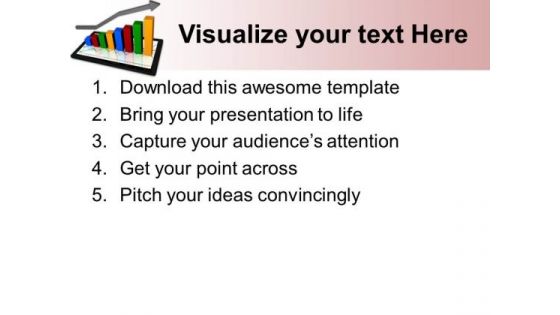 Computer Tablet With Graph Business PowerPoint Templates And PowerPoint Themes 1012