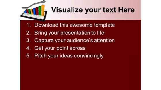 Computer Tablet With Graph Business PowerPoint Templates And PowerPoint Themes 1012