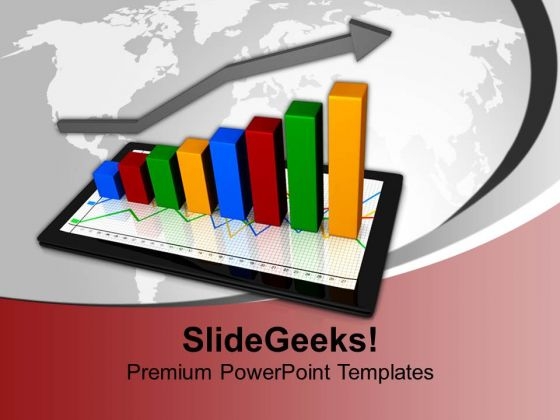 Computer Tablet With Graph Business PowerPoint Templates And PowerPoint Themes 1012