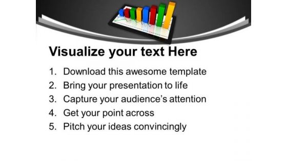 Computer Tablet With Success Growth Graph PowerPoint Templates And PowerPoint Themes 0912