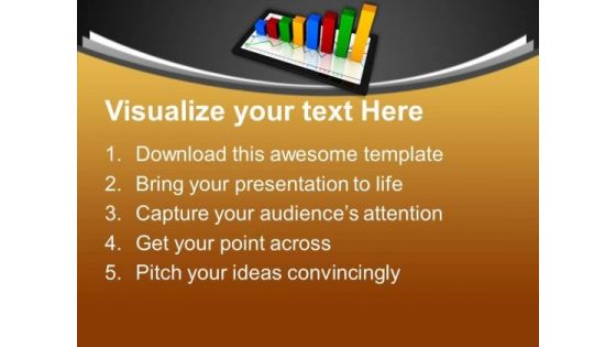 Computer Tablet With Success Growth Graph PowerPoint Templates And PowerPoint Themes 0912