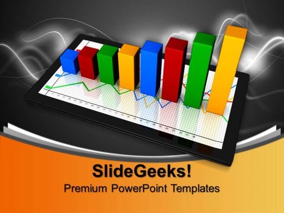 Computer Tablet With Success Growth Graph PowerPoint Templates And PowerPoint Themes 0912