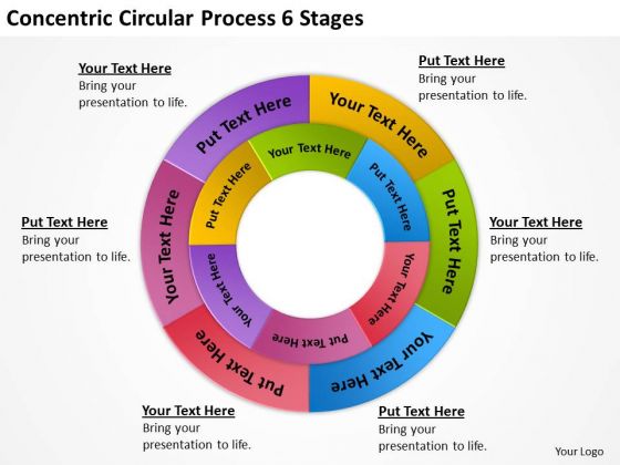 Concentric Circular Process 6 Stages Great Business Plan Examples PowerPoint Slides